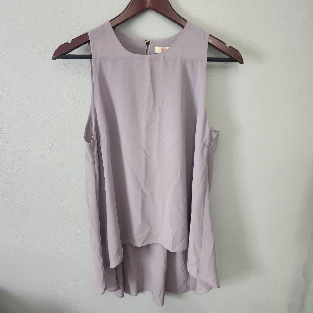 Aryeh light gray high low lined tank top size medium new with tags